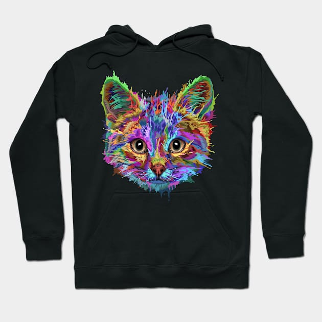 Splash Art Cat T Shirt | Gifts for Cat lovers Hoodie by Madfido